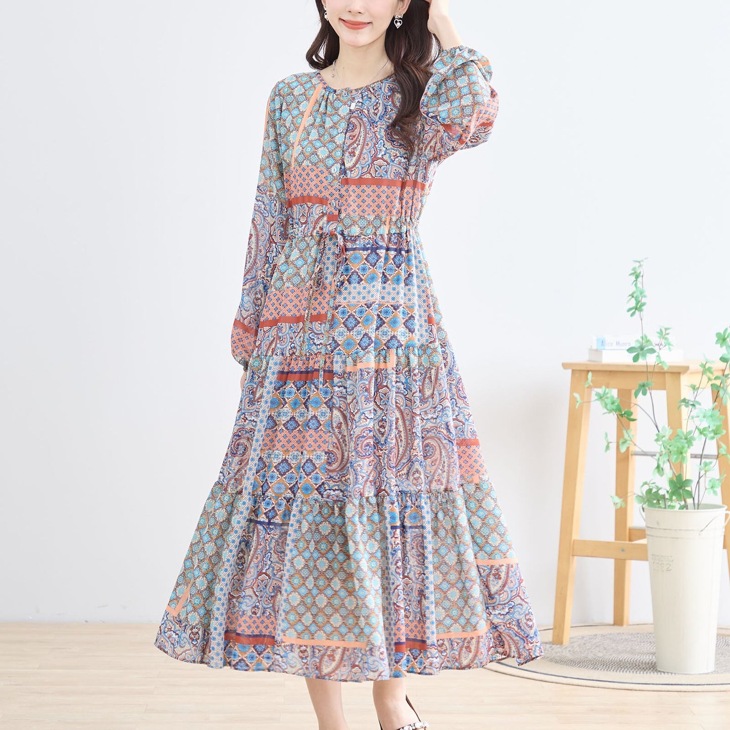 エスニック柄ワンピース