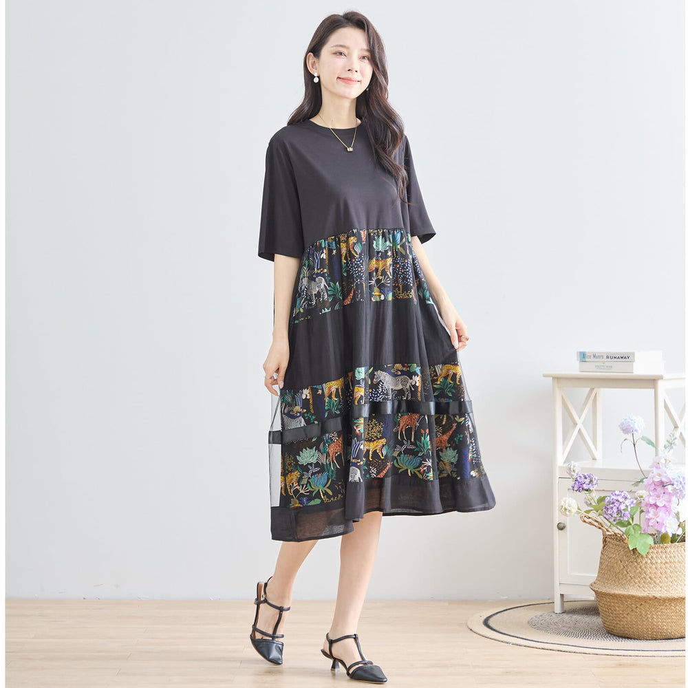 着映えと体型カバーを叶える、切替デザインワンピース