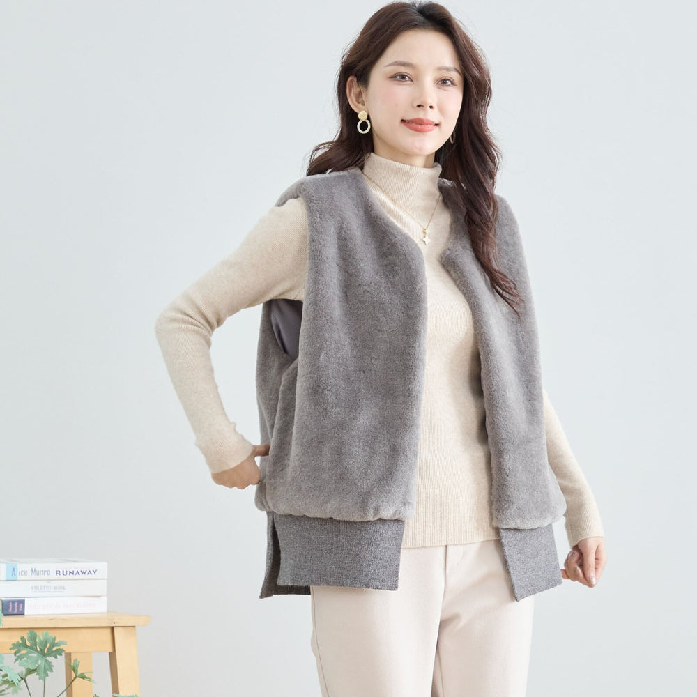 ふんわり上品に体型カバー フェイクファーベスト特集