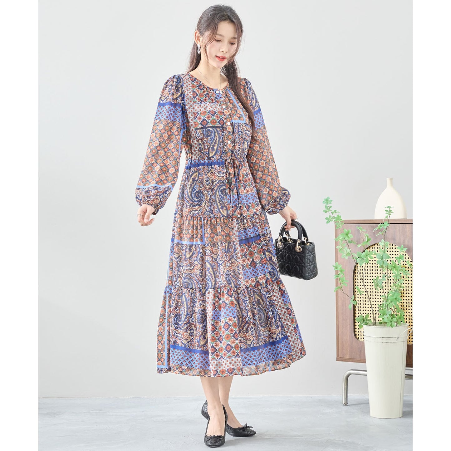 エスニック柄ワンピース