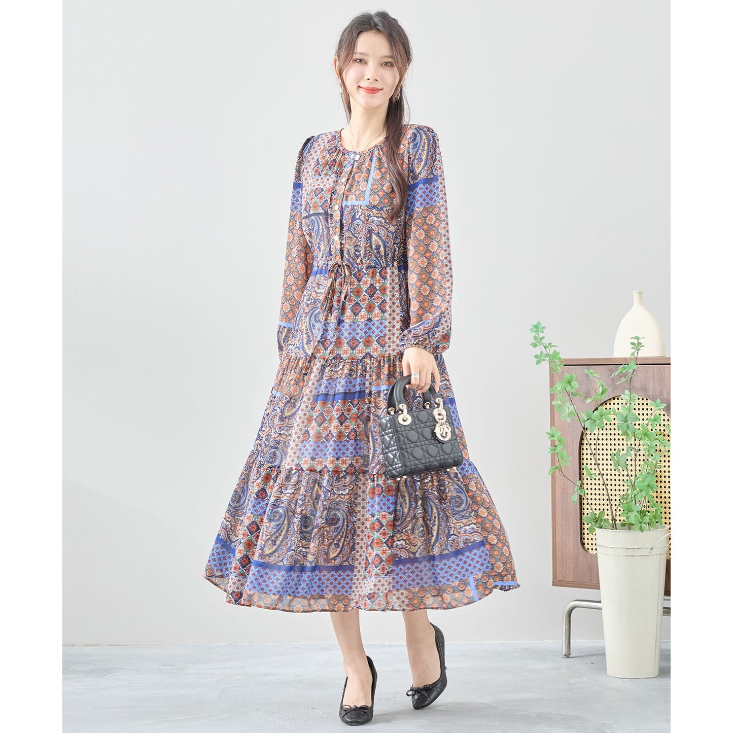 エスニック柄ワンピース