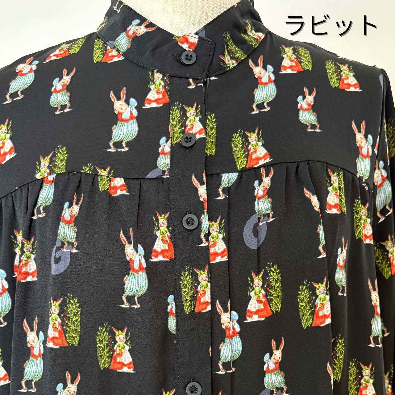 【前開き】アソート柄ティアードワンピース