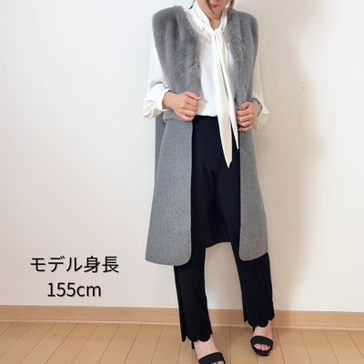 ロング丈ファーベスト｜体型カバー＆後ろ姿すっきり／4カラー展開