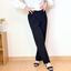 スカラップ裾パンツ】美脚見えセンタープレスパンツ｜ラクしてきちんと見え［ブラック］