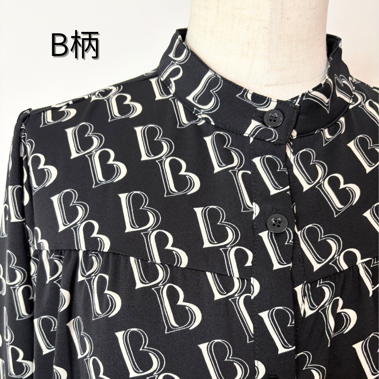 【前開き】3段ティアードロングワンピース　7柄｜イラスト／ドット／リボン柄／サファリ／バニードット／森の動物／B柄