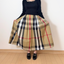 光沢タフタ チェックスカート｜ベージュ・ブラック 2カラー展開／ウエストゴム仕様