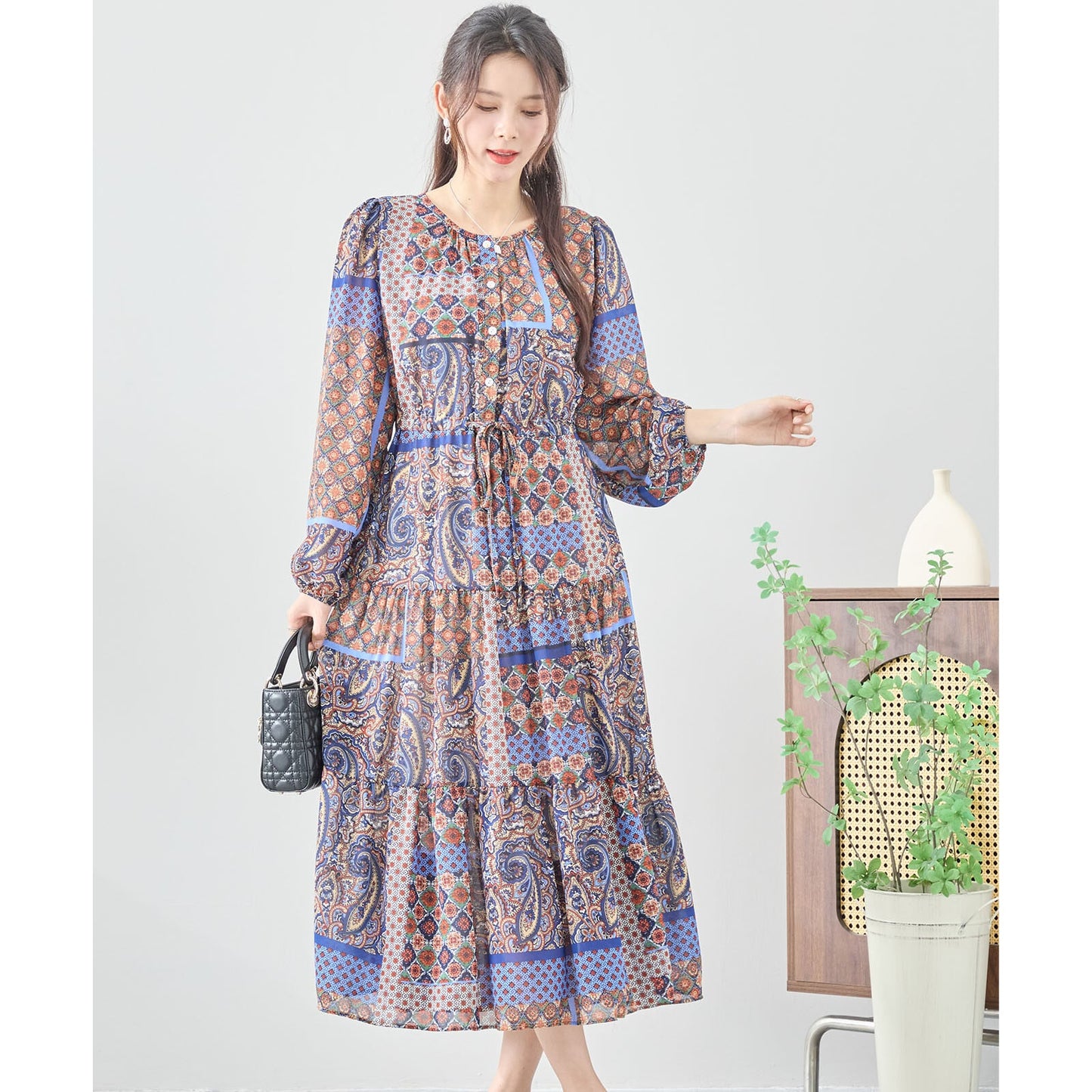 エスニック柄ワンピース