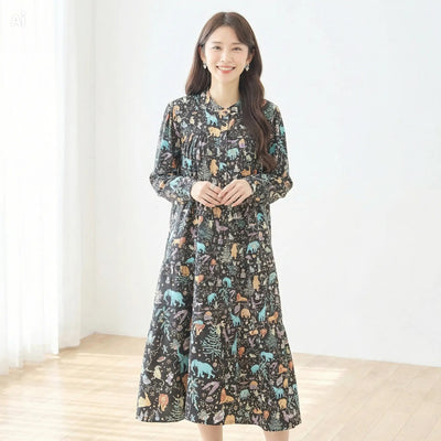 POPサファリ柄ワンピース LからLLサイズのみ