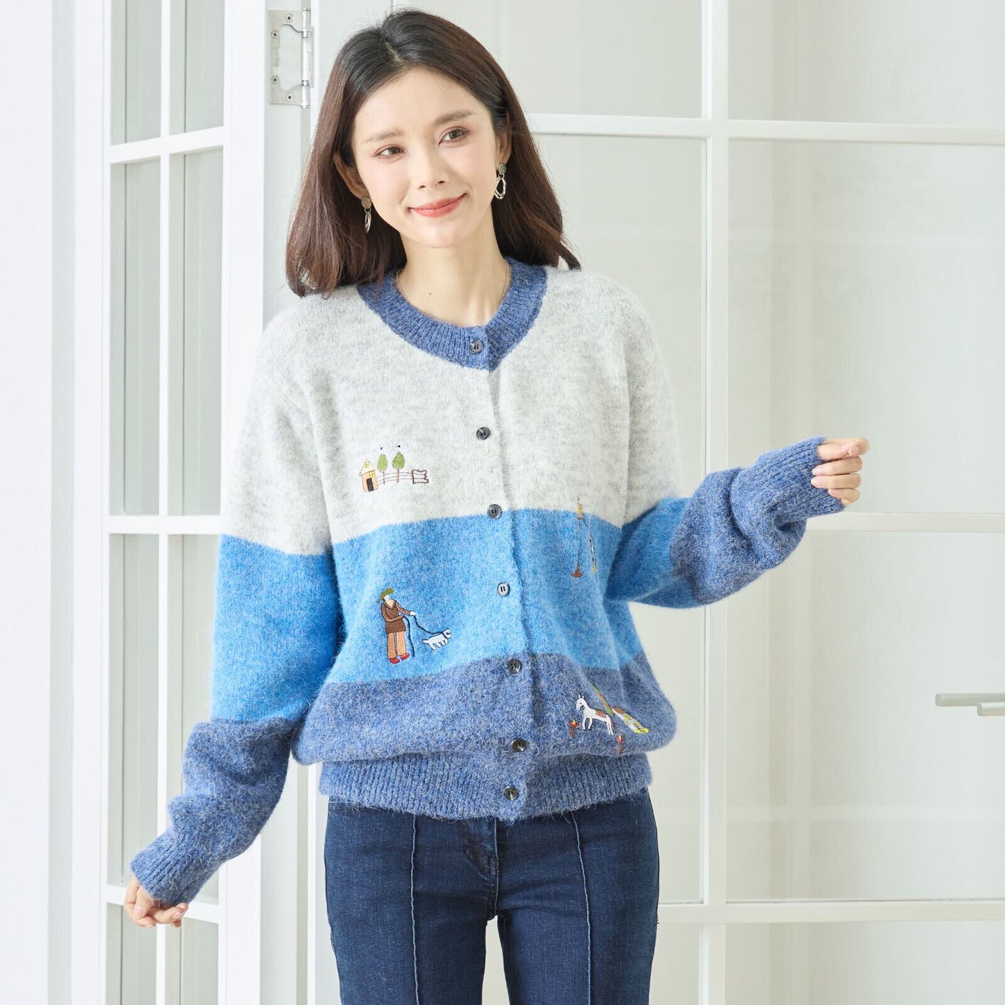 【M〜L】絵本風カーディガン（N25-372）