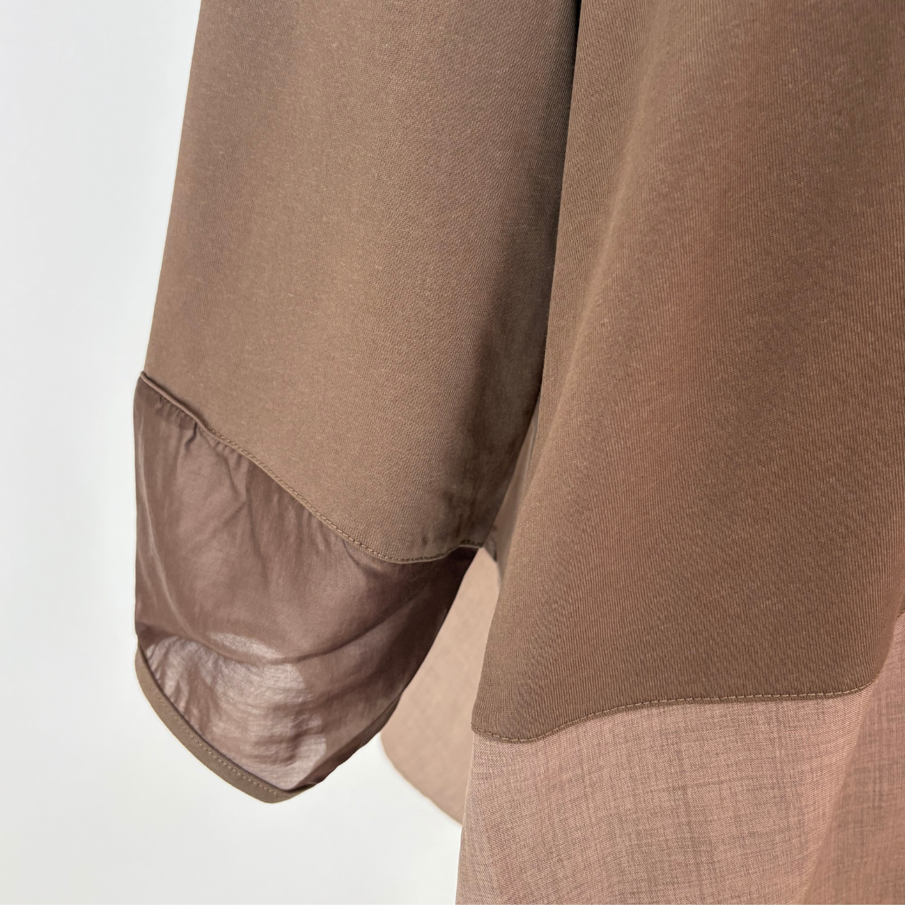 後ろフリル異素材切替トップス｜M-L対応・7分袖