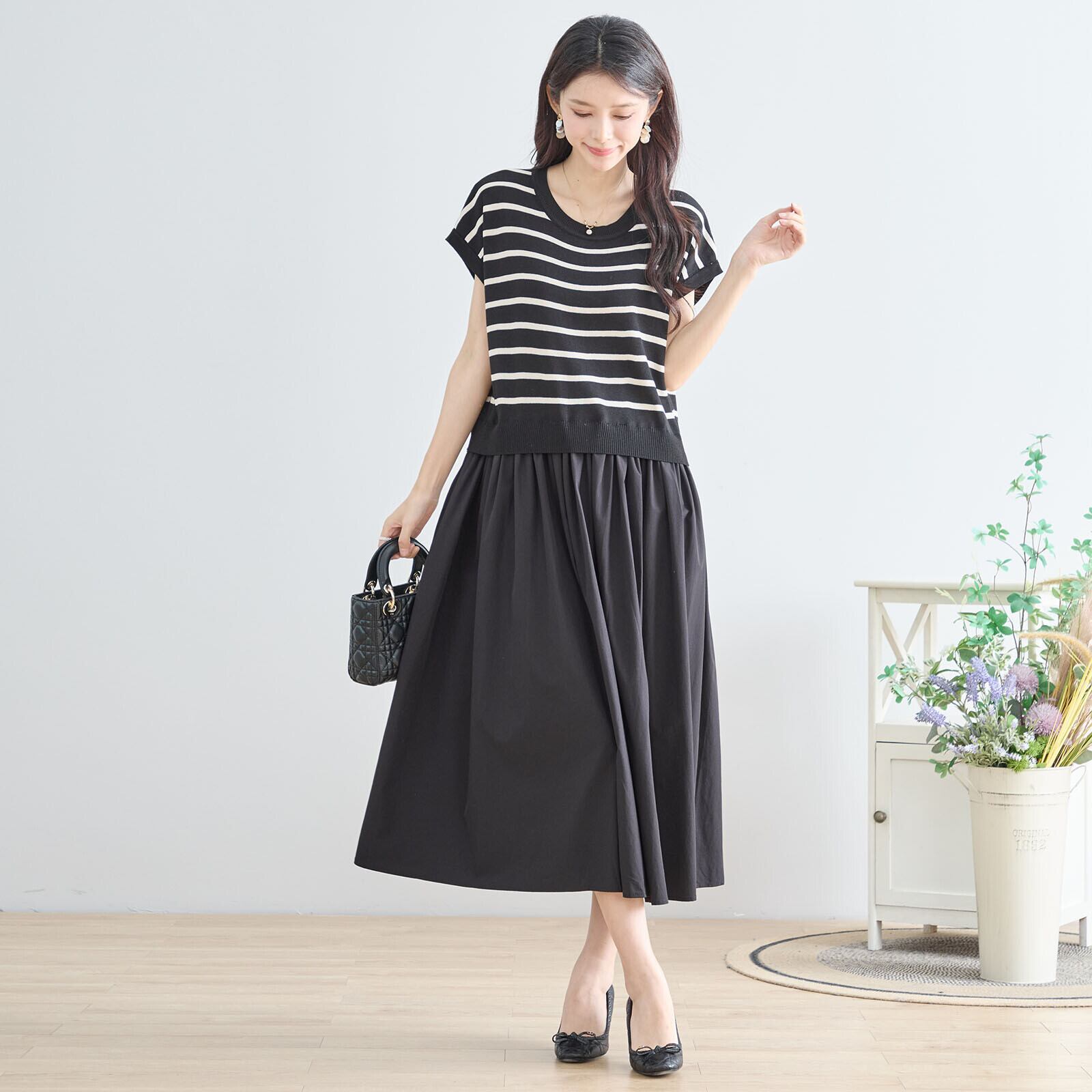 TRUBE】ボーダーニットドッキングワンピース – softelle