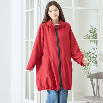 フード付きスプリングコート