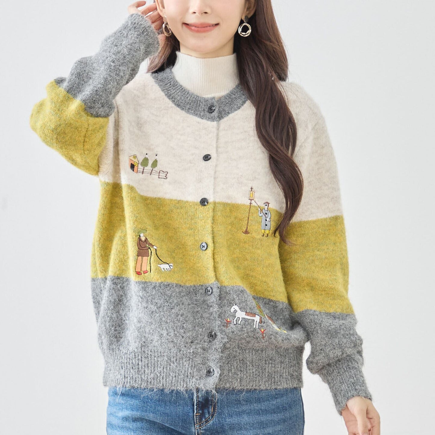 【M〜L】絵本風カーディガン（N25-372）