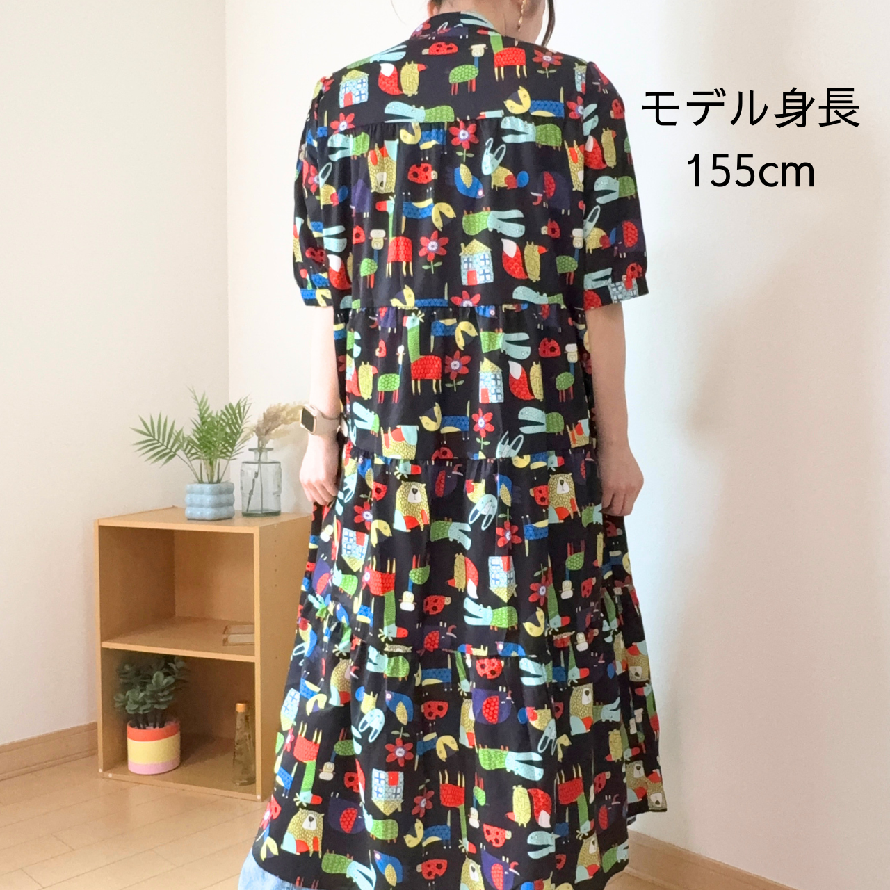 【1枚で華やぐ】体型カバー ティアードワンピース【半袖】
