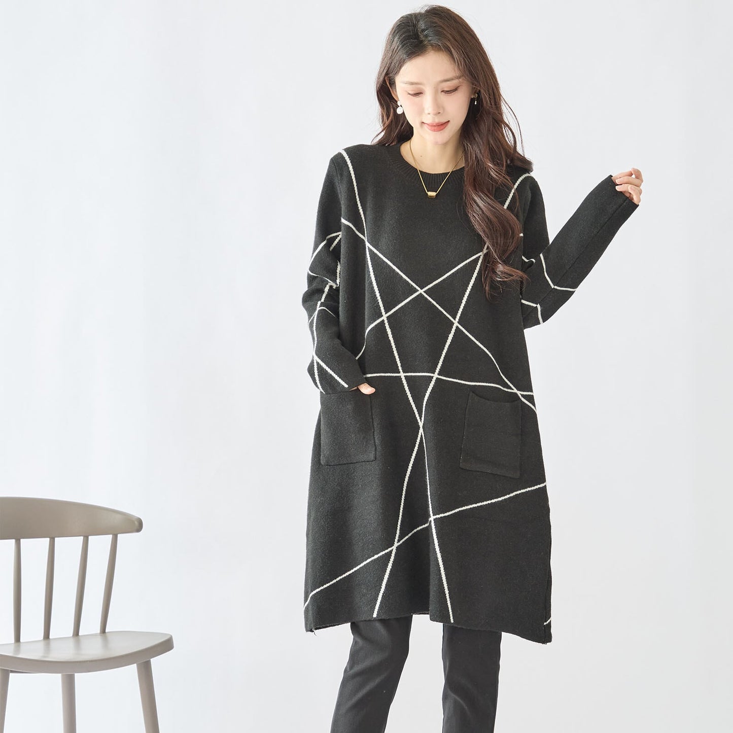 【L~LL】ニットチュニック