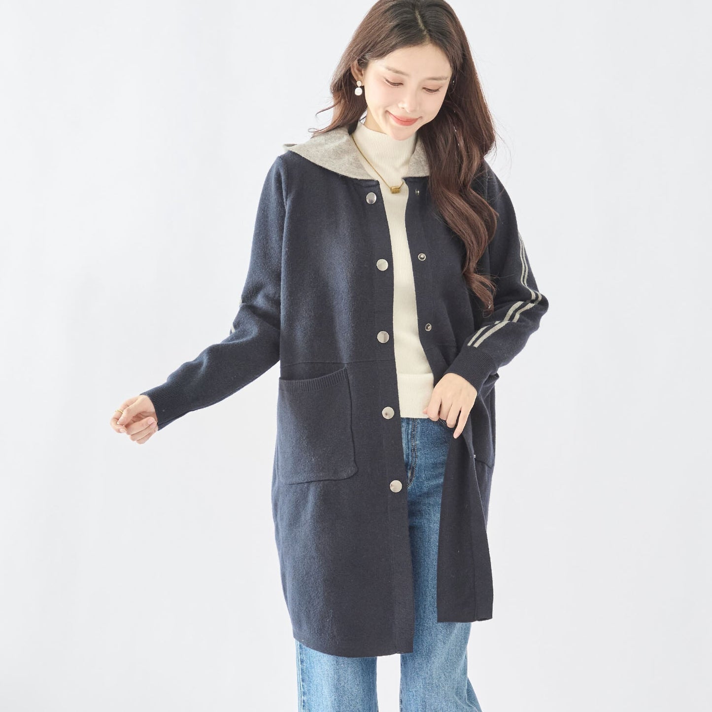 【M〜L】ロングニットカーディガン（N25-323）