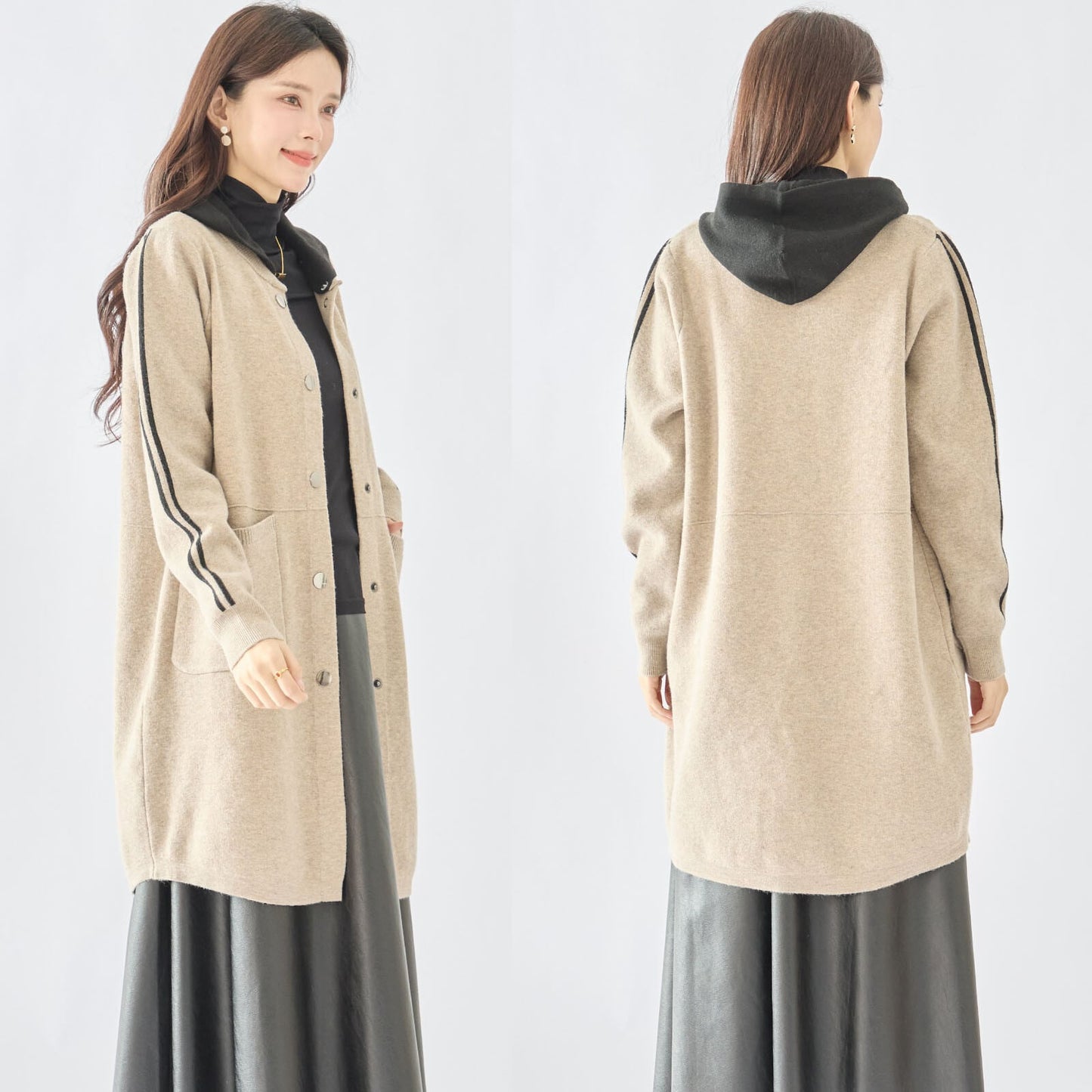 【M〜L】ロングニットカーディガン（N25-323）