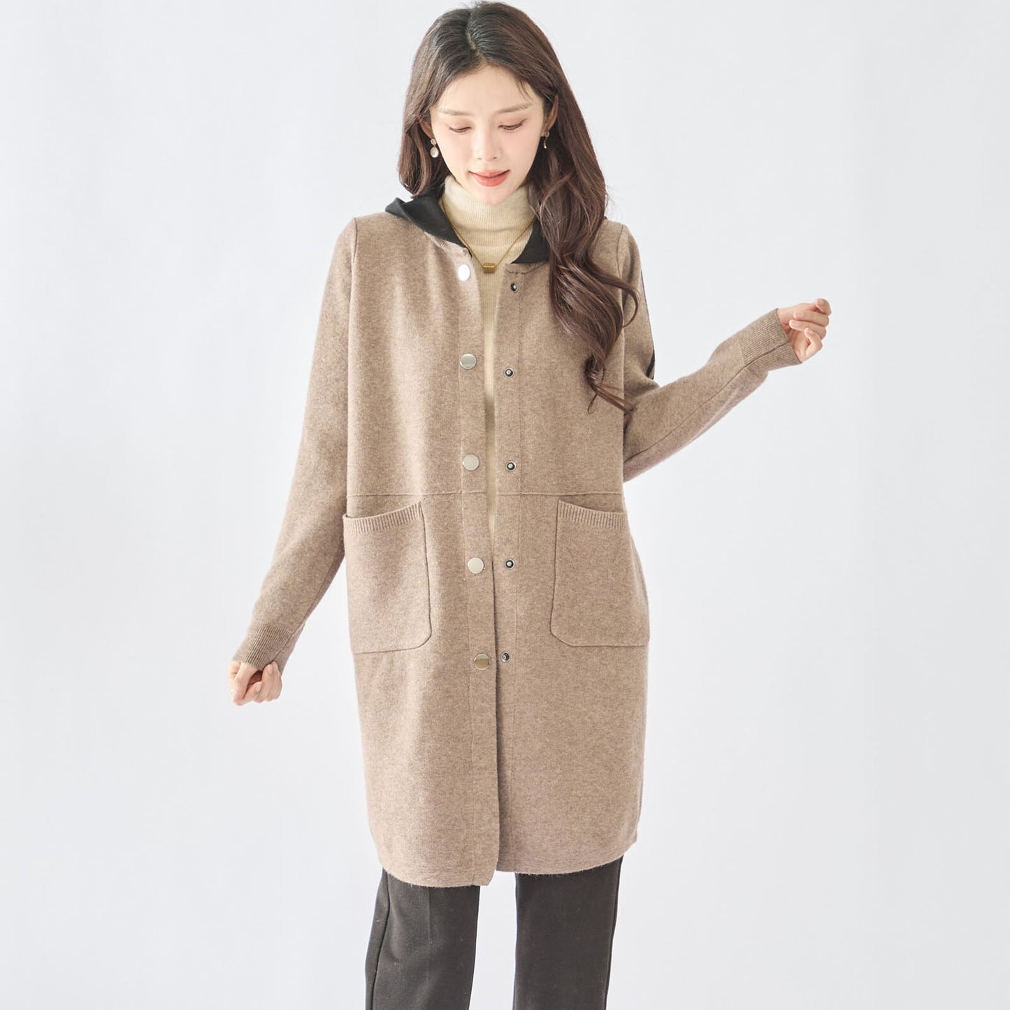 【M〜L】ロングニットカーディガン（N25-323）