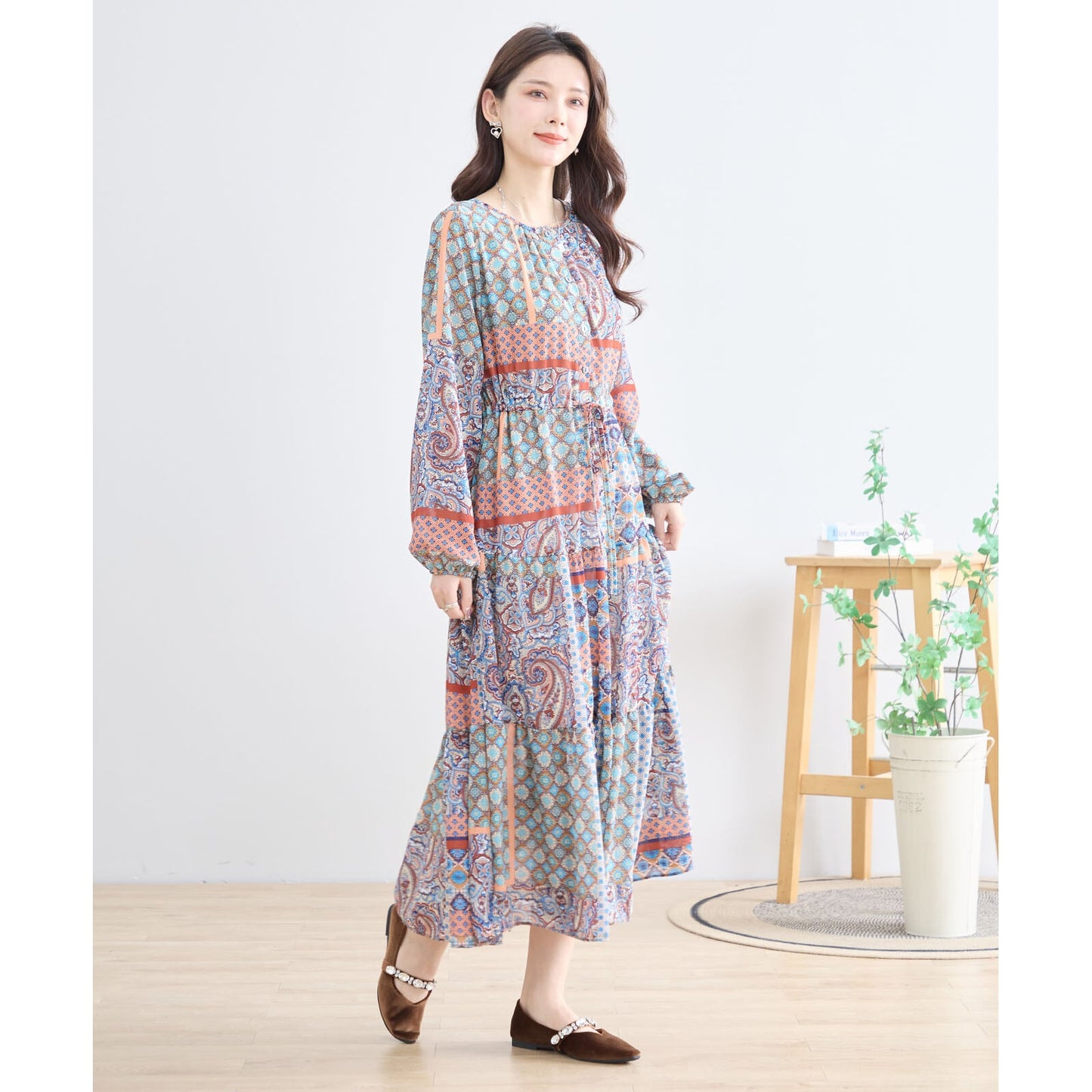 エスニック柄ワンピース