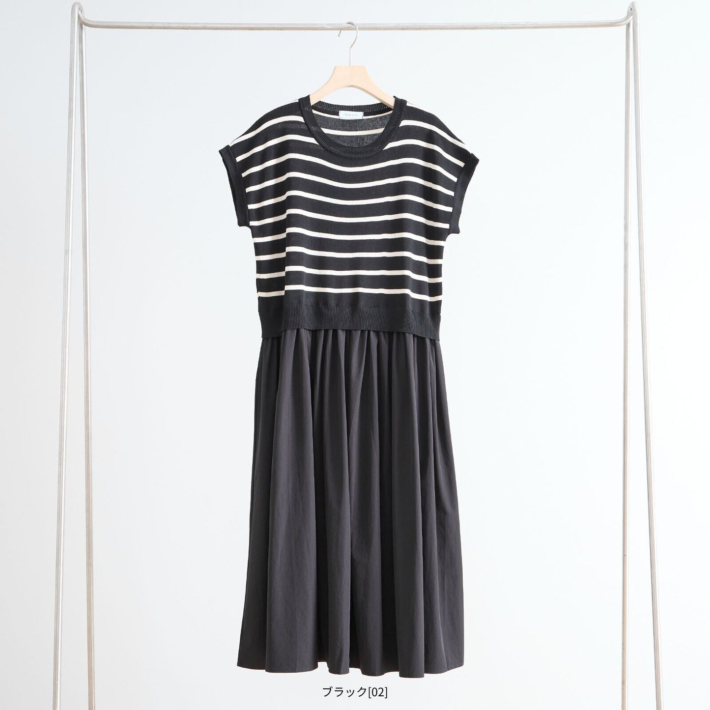 【TRUBE】ボーダーニットドッキングワンピース