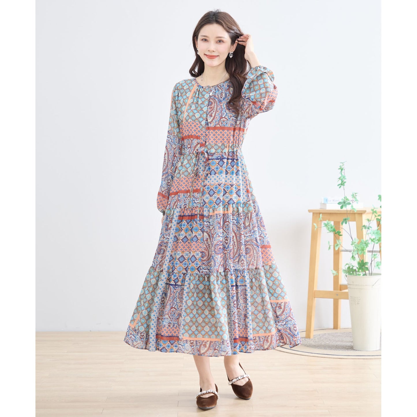 エスニック柄ワンピース