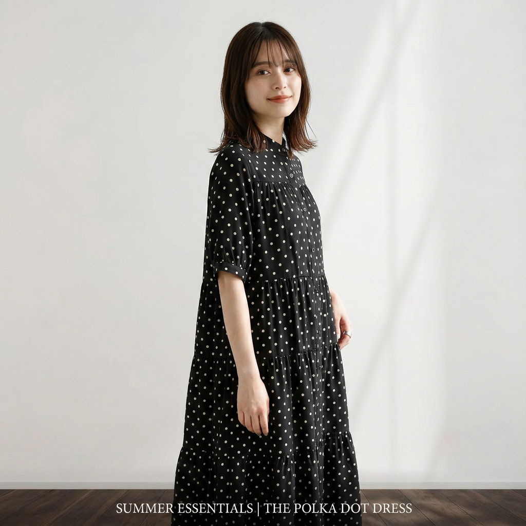 【1枚で華やぐ】体型カバー ティアードワンピース【半袖】